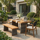 Outdoor 6 Pieces Acacia Wood Dining Set