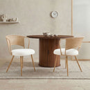 Dining Chairs With Wing Back Design For Kitchen (Set of 2) - Beige / Brown