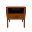 Nightstand With Drawer And Open Shelf - Brown by HouseOfZazla