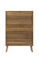 Japandi Narrow Shoe Cabinet with 2 Flip Drawers