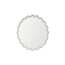 White Scalloped Round Wall Mirror