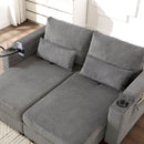 Convertible Chaise Lounge Sofa Chair With USB Ports, Cup Holders, Phone Holder And Storage by HouseOfZazla