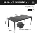 Outdoor Modern Patio Dining Table, Post Tapered Legs, Weatherproof & Rust Free