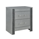 Lorenzo - Nightstand With Hidden Compartment And Handles - Silver by Unique Piece Furniture