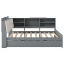 Platform Bed With Trundle, Shelves, And Storage Headboard by Unique Piece Furniture