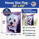 Whatsup Westie House Flag 28x40 Porch Sleeve Pole Decorative Outside Yard Banner Artwork Wall Hanging, Polyester