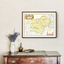 Vintage Map of Bourges & Nevers France 1665