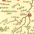 Vintage Map of Bourges & Nevers France 1665