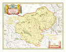 Vintage Map of Bourges & Nevers France 1665