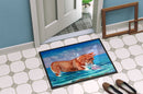 Corgi Sea Shell Find Doormat Indoor Outdoor 18H X 27W Front Door Mat Rugs for Entryway, Non Slip Washable