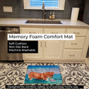 Corgi Sea Shell Find Memory Foam Kitchen Mat Machine Washable Anti-Fatigue Cushion Comfort Bath or Kitchen Rug