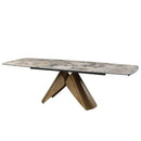 Malika - Ceramic Top Dining Table - Gray & Copper Cross Brushed by Unique Piece Furniture