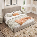 Platform Bed Frame With Headboard, Floor Standing Design by HouseOfZazla