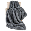 740GSM Soft Plush Fuzzy Luxury Faux Wolf Fur Blanket for Sofa-Gray by LJGDeals