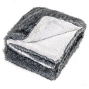740GSM Soft Plush Fuzzy Luxury Faux Wolf Fur Blanket for Sofa-Gray by LJGDeals