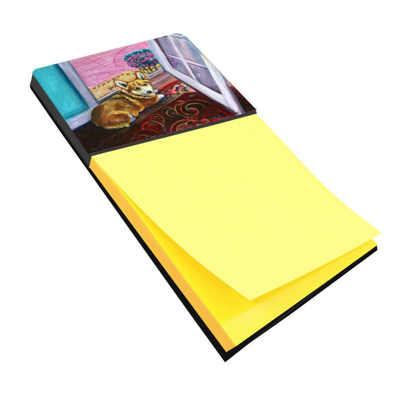 Corgi Watching from the Door Sticky Note Holder 7410SN