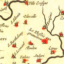Vintage Map of Anjou, France 1665