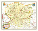 Vintage Map of Anjou, France 1665