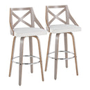 Charlotte - Farmhouse Fixed Height Bar Stool With Round Footrest (Set of 2) by HouseOfZazla