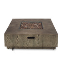 Wellington Square Iron Fire Pit With Wood Pattern Design And 50,000 Btu Output by HouseOfZazla