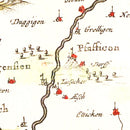 Vintage Map of Haut-Rhin, Switzerland 1665