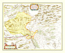 Vintage Map of Haut-Rhin, Switzerland 1665