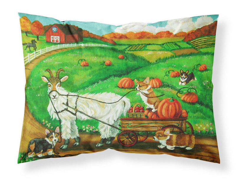 Corgi Pumpkin Ride with Goat Fabric Standard Pillowcase 7414PILLOWCASE