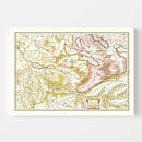 Vintage Map of Aargau & Zurich Switzerland 1665