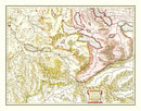 Vintage Map of Aargau & Zurich Switzerland 1665