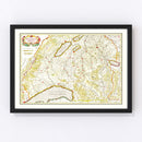 Vintage Map of Western Switzerland 1665