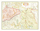 Vintage Map of Zurich Area of Switzerland 1665