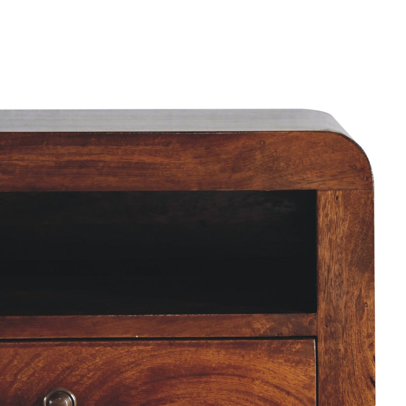 Chunky Chestnut Floating Bedside, 1-Drawer, 1 Open Slot, photo 8 of 10