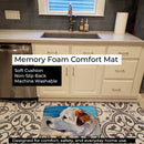 Great Pyrenees at the Beach Memory Foam Kitchen Mat Machine Washable Anti-Fatigue Cushion Comfort Bath or Kitchen Rug