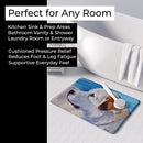 Great Pyrenees at the Beach Memory Foam Kitchen Mat Machine Washable Anti-Fatigue Cushion Comfort Bath or Kitchen Rug