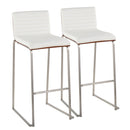 Mason Mara - Contemporary Fixed Height Barstool (Set of 2) by HouseOfZazla
