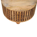 Slatted Round Coffee Table - Beige by Unique Piece Furniture