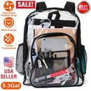Clear Backpack Heavy Duty Transparent Book Bag Waterproof PVC Clear Backpack 5.3Gal with Reinforced Strap for College Workplace
