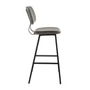 Foundry - Contemporary Barstool Zig Zag Stitching (Set of 2) - Black / Gray by HouseOfZazla