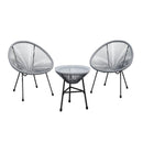 Acapulco Style 3 Piece Patio Bistro Set With Chairs by HouseOfZazla