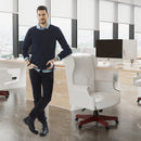 330LBS Executive Office Chair, Ergonomic Design High Back Reclining Comfortable Desk Chair - White