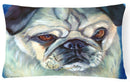 Pug in Thought Decorative Throw Pillow 12x16 Indoor Outdoor Accent Cushion, Fabric Cover with Insert for Sofa, Bed, Porch & Living Room