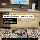 Pug in Thought Memory Foam Kitchen Mat Machine Washable Anti-Fatigue Cushion Comfort Bath or Kitchen Rug