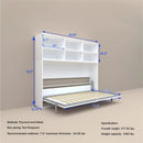Mordern Design Twin Size Horizontal Murphy Bed With Shelf Storage For Bedroom Or Guestroom Wall Bed Space Saving Hidden Bed With New Style Gas Struts - White by Unique Piece Furniture