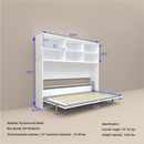 Mordern Design Twin Size Horizontal Murphy Bed With Shelf Storage For Bedroom Or Guestroom Wall Bed Space Saving Hidden Bed With New Style Gas Struts - White by HouseOfZazla
