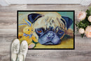 Pug Bunny Rabbit Doormat Indoor Outdoor 24H X 36W Front Door Mat Rugs for Entryway, Non Slip Washable Low Pile,