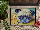Pug Bunny Rabbit Doormat Indoor Outdoor 24H X 36W Front Door Mat Rugs for Entryway, Non Slip Washable Low Pile,