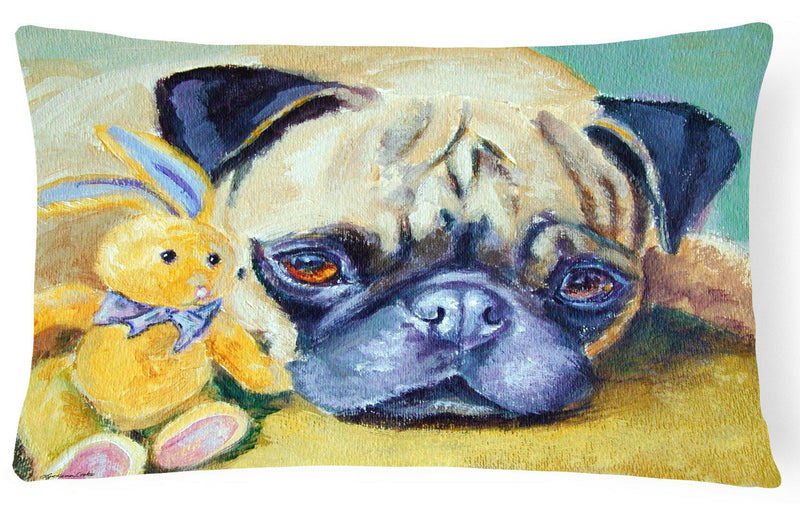 Pug Bunny Rabbit Fabric Decorative Pillow 7423PW1216