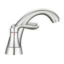 Two Handle 4 Inch Centerset Bathroom Sink Faucet with Pop-Up Drain, Brushed Nickel by HouseOfZazla