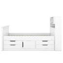 Captain Platform Bed Frame With Storage Bookcases, Shelves, And 4 Drawers by HouseOfZazla