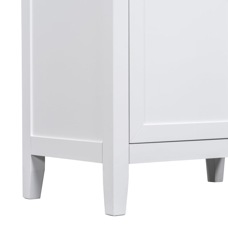 30" Bathroom Vanity without Sink, Cabinet Base Only, Bathroom Cabinet with Drawers, Solid Frame and MDF Board, White